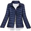 KeYIlowys Piumino Leggero Primaverile E Invernale Tinta Unita Colletto in Piedi Slim Plus Size Piumino Corto da Donna