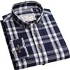 Adhdyuud Camicie da uomo casual 100% cotone a quadri primavera business a maniche lunghe a quadretti classiche morbide, XL