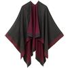 MELIFLUOS DESIGNED IN SPAIN Poncho da donna con collo a scialle e mantello ruana con cardigan maglione aperto sul davanti per l'autunno inverno (PC02-8)