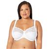 Elomi Women's Morgan Banded Bra: Comfort & Support. Three-Section Cup, Side Frame, Stretch Lace. DD+ Bras Reggiseno Altamente Coprente, Bianco, 6E Donna