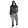 CityComfort Pigiama Uomo Invernale Pile Caldo con Cappuccio, Pigiami Due Pezzi Lunghi M - 2XL, Idee Regalo di Natale (Carbone, XL)