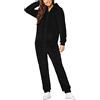 Duohropke - Jumpsuit da donna invernale caldo, in pile, per adulti, in fleece, tuta intera, in pile di peluche, termico, con fodera, tuta da notte in un pezzo, 1 nero, S