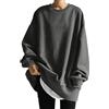 Meaunzyl Felpa Donna Oversize Senza Cappuccio Sweatshirt Pullover Girocollo Donna Manica Lunga Felpa Donna Maglia Modello Baggy Soft Abbigliamento Teens Maglione Vintage Casual Top
