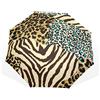 Poeticcity Ombrello da viaggio con motivo leopardato con stampa di tigre, ombrello da viaggio con pioggia e motivo leopardo, ombrello pieghevole antivento impermeabile, a baldacchino compatto a raggi