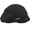 Melegari Berretto di Maglia con Visiera | Brenta Peak Hat | Lana Alpaca | Made in Italy | Donna/Ragazza | Autunno/Inverno (Nero)
