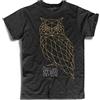 3styler T-Shirt Uomo Nera The Owls Are Not What They Seem - I Gufi Non Sono Quello sembrano - Serie TV Anni 80 Twin Shirt - Linea Amazink - Cotone Fiammato (Slub) 150 gr/mq