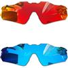Combine8 Lenti di ricambio per occhiali da sole Oakley Radar EV XS Path OJ9001, 2 pezzi, colore: rosso fuoco e blu ghiaccio