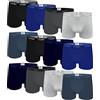 Channo Boxer in Cotone di Base Aderenti in Tinta Unita o con Stampe Originali, Comodi e Morbidi - Confezione da 12, Multicolore A, M