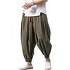ORANDESIGNE Pantaloni da Lavoro Uomo Estivi Leggeri Pantaloni Ragazzo Lino Coulisse Elegante Elasticizzati Pantaloni Slim Fit Cargo alle Caviglie Pantalone Casual Plus Size Oversize D Army Green XL