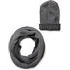 styleBREAKER Set 2 pezzi: berretto beanie e scaldacollo in maglia,Grigio