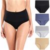 wirarpa Mutande Slip Donna Mutande in Cotone Culotte Vita Alta Cotone Contenitive Pantaloncini Shapewear Dimagrante Pacco da 4 Multicolor06 Taglia L