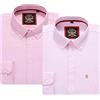 JANEO BRITISH APPAREL Nos Tibi Serviat U Camicia Oxford da Uomo a Righe a Maniche Lunghe. Acquista Singolo o con Il Suo Tinta Unita Corrispondente, Confezione da 2 Paia. Il Kensington,Colletto e Tasca con Bottoni. (2pc,Pink,L)