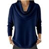 Generic HUIFUAO Maglioni con Collo ad Anello da Donna Eleganti Maglioni Eleganti Maglieria Autunno e Inverno Caldo Comodo Morbido Manica Lunga Pullover novità Festa Sera Uscire Camicette, Marina, 3XL