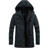 Kobilee Giubbotto Parka Uomo Invernale Vintage Antivento Cappotto Imbottito con Cappuccio Zip Trench Lungo Taglie Forti Giacca Invernale Caldo Elegante Giubbotto Giubbino in Pile
