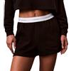 Calvin Klein Donna Pantaloncini in Felpa Logo Jersey con Fascia con Logo, Nero (Black), L