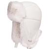 Futrzane Cappello di Pelle con Paraorecchie - Berretto Donna Aviatore Pelliccia (L, Bianco - Bianco con Nero Siberian)