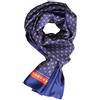 WANYING Uomo Sciarpa di Seta Lungo Doppio Strato in Seta Artificiale Casual Business Gentleman per Primavera Autunno - a pois blu scuro