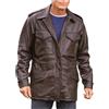 HiFacon John Rambo US Army M65 Field Jacket Uomo Militare M-65 4 Tasche Cappotto, Vera Pelle - Giacca M-65 Marrone, XXL
