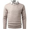 Harbrosrce 2 in 1 Maglioni per Uomo Pullover con Camicie Finte Collare Jumper Maglione Lavorato