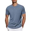 TARAINYA T‑Shirt Uomo Maniche Corte Cotone Collo Tondo Blu Grigio 4XL
