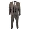 TruClothing.com Abito da Uomo Tweed Retro Vintage Stile Blinders Classico a Doppio Petto - Legno-Marrone 50UK, 60IT Giacca - 44 Pantaloni