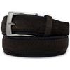 Emila Cintura marrone uomo tela e camoscio cinta artigianale sportiva casual 3,5 cm con inserto scamosciato per jeans da ragazzo con fibbia made in italy belt classica 115 Vera Pelle Marrone