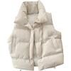 Hecatombic Gilet Donna Elegante in Piuma D'Oca Trapuntato Corto Senza Maniche Leggero in Piuma D'Oca Leggero Elegante Corto Gilet Allentato Gilet con Colletto in Piedi