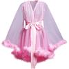 BPURB Accappatoio da donna in tulle con piume, per servizi fotografici, abito da sposa per feste