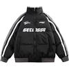 Goolecrimp uomo Donna Colletto in piedi Varsity Baseball Jersey Cotone College Stile Giacca Colletto in piedi Giacca Bavaglino Giacca Sportiva Gioventù Calda Giacca Outdoor (Nero,XXL)