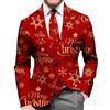 Generisch Giacca di Natale da uomo, divertente Funky, alla moda, blazer per le vacanze, con motivo natalizio Doodle, divertente cartone animato per la festa di Natale con tasche, Colore: rosso, S