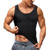 Junlan Maglietta Compressione Uomo Canotta Contenitiva Snellente Intimo Modellante Dimagrante Fascia Pancia Sportivo Fitness Canottiera (3XL-4XL, Nero)