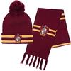 Harry Potter Cappello e Sciarpa, Set Invernale per Bambini e Ragazzi, Cappello e Sciarpa di Hogwarts, Grifondoro Set Invernale, Accessori Invernali - Rosso
