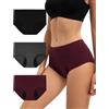 INNERSY Slip Ciclo Mestruale Donna Cotone, XL, Nero, Grigio, Rosso Scuro