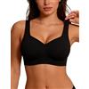 LAJERIN Reggiseno Senza Ferretto Push Up Reggiseni Ferretti Contenitivo Donna Invisibile Seamless Basic Bra Spallacci Comodi Leggeri e Regolabili