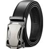 TANGCHAO Cintura Uomo, Cricchetto Fibbia Automatica, larghezza 35mm | Cinta Uomo Senza Buchi Scorrevole, Trim Regolabile, Per Outfit Business E Jeans, Colore Nera E Marrone, Lunghezza 115-145cm