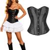 LEACOOLKEY - Top da donna, corsetto gotico, push-up, bodyshaper, cincher per la vita, per Halloween e Carnevale, XS-XXL, Nero , S