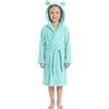 WYTbaby Accappatoio per bambini e bambine, 100% spugna di cotone, con cappuccio, accappatoio per bambini da 3 a 8 anni, Verde chiaro, 1-2 Years