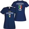 D&Vlab Maglietta Donna Celebrativa Campione d'Italia Campionato 2026 Interisti, T-Shirt Calcio in Cotone 100%, Maglia Personalizzabile per Tifosi Supporters Ultras Nerazzurri (Blu)