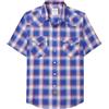 Dubinik®Camicia Uomo Manica Corta Fibra di bambù Casual Quadretti Comoda Bottoni Automatici Cowboy Western Vintage Camicia Blu Bianche Rosse S