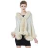 BEAUTELICATE Stola Pelliccia Sintetica Elegante Donna Poncho Stola Maglia Invernale Scialle Cardigan per Matrimonio Cerimonia Sposa,Beige