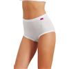 JADEA 787 - Slip da Donna, 6 Pezzi, in Cotone Elasticizzato, con Vita Alta, a Vita Alta, in Stile Italiano Bianco-Bianco. 6