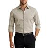 Runcati Camicia da uomo a maniche lunghe, elasticizzata, da uomo, in tinta unita, slim fit, per il tempo libero, facile da stirare