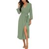 PrinStory Accappatoio da Donna Leggero con Maniche a 3/4, con Scollo a V, Kimono