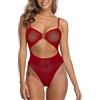 SHERRYLO Costume Intero Trasparente per Donna Bodysuit Monokini Sexy in Rete Perizoma Teddy Costumi da Bagno a Pezzo Unico Micro Bikini, L