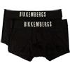 Dirk Bikkembergs Boxer Uomo Bikkembergs Confezione 2 Boxer Cotone elesticizzato Elastico a Vista Underwear Articolo BKK1UTR10BI bi-Pack Trunks, Black, S - EU S - US XS - FR 2