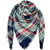 DELEY Retro Tartan Donna a Quadri Avvolgente Scialle Coperta, Blu e Verde