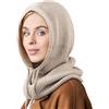 DRESHOW Cappelli Invernali per le Donna Balaclava Knit Beanie Skull Cap con Coulisse Caldo Cappuccio Sciarpa Cappello
