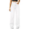Generic Jeans da donna in vita elastica dritta dritta per travestimenti larghi estensibili, gambe in jeans da donna di grandi dimensioni, jeggings con tasche casual larghe a vita alta, gamba larga in denim