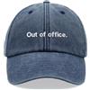 Cap Base Out of office. Cappello da baseball vintage lavato unisex cappello papà basso profilo regolabile, Blu denim., Taglia unica