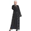 KBOPLEMQ Vestito da preghiera da donna abito musulmano abito da preghiera da donna maxi abito a maniche lunghe abito da preghiera abaya abito islamico Medio Oriente Dubai Turchia abito caftano arabo
